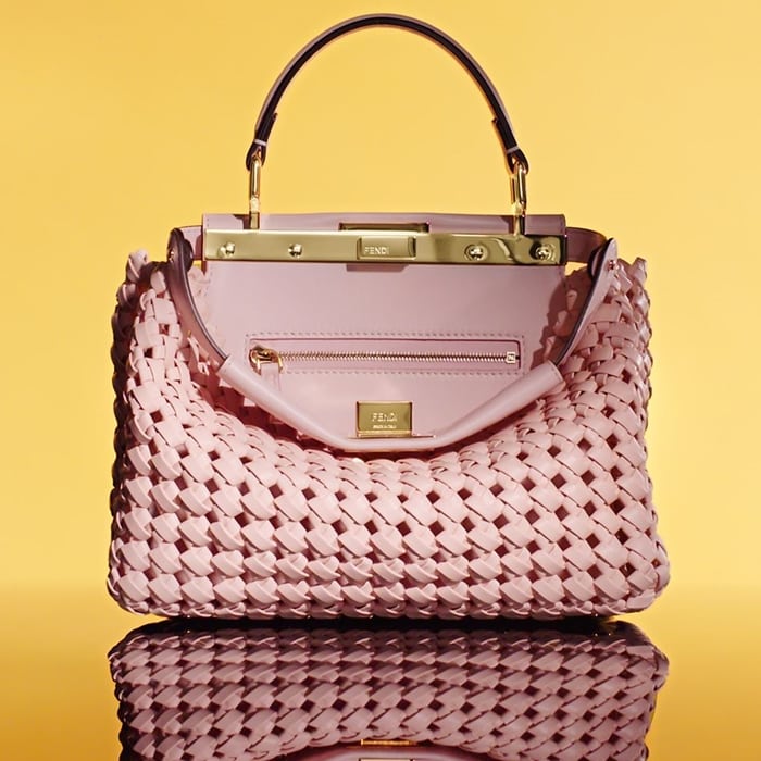 Fendi Peekaboo bag made with interwoven strips of lamb leather and calfskin