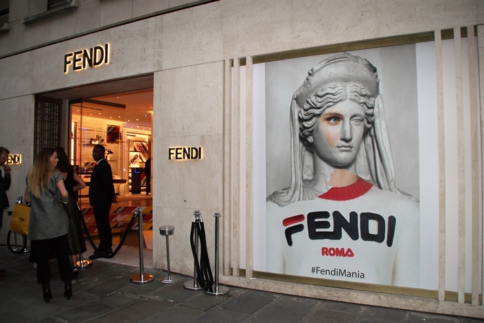 Fendi x Fila collaboration launch party at Fendi Paris