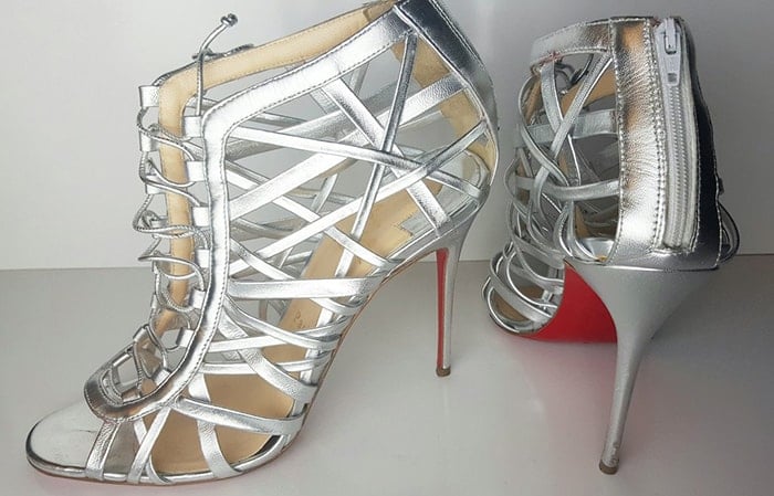 Christian Louboutin Laurence Anyway 100 caged ankle sandals