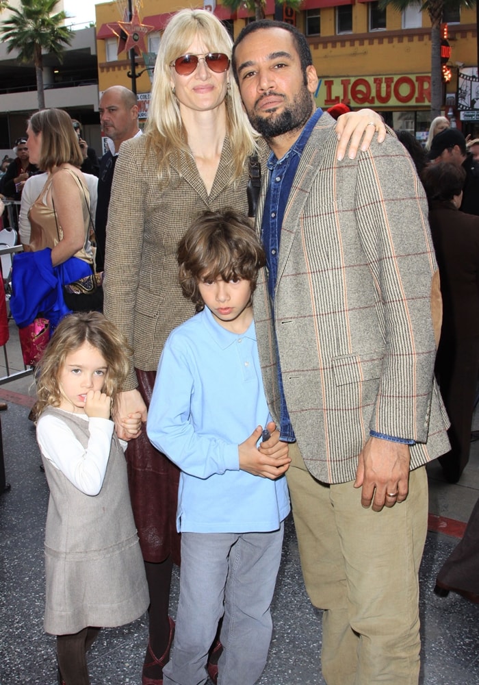 Singer Ben Harper with actress/wife Laura Dern and their children Ellery Harper and Jaya Harper