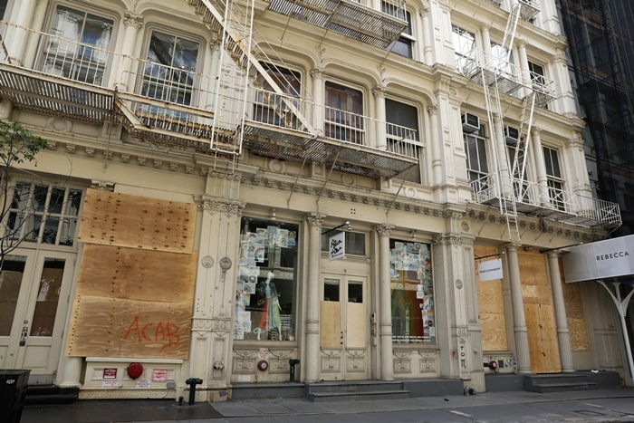 NYC stores are left shattered in the aftermath of the protest against George Floyd's murder at the hands of police