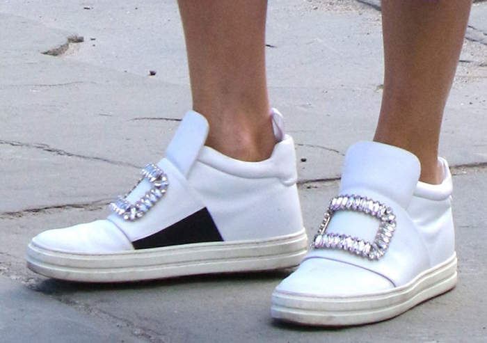 Olivia Palermo wears Roger Vivier Sneaky Viv sneakers