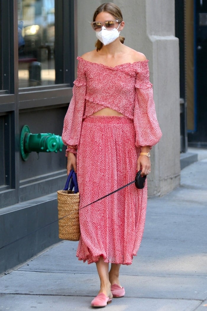 Olivia Palermo rocked a summer-perfect red and white pattern look from Lucy Paris