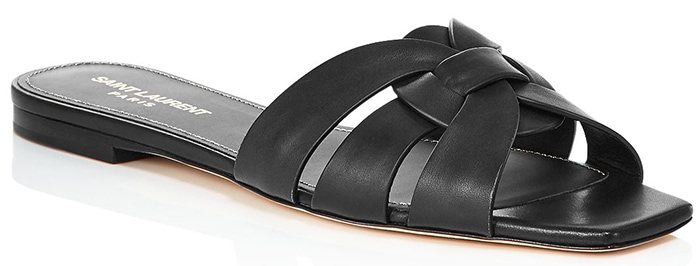 Saint Laurent ‘Nu Pieds’ Leather Slide Sandals