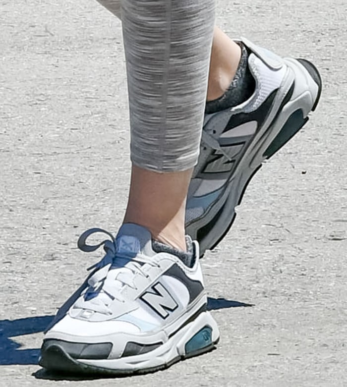 Whitney Port completes her sporty-chic look with New Balance shoes