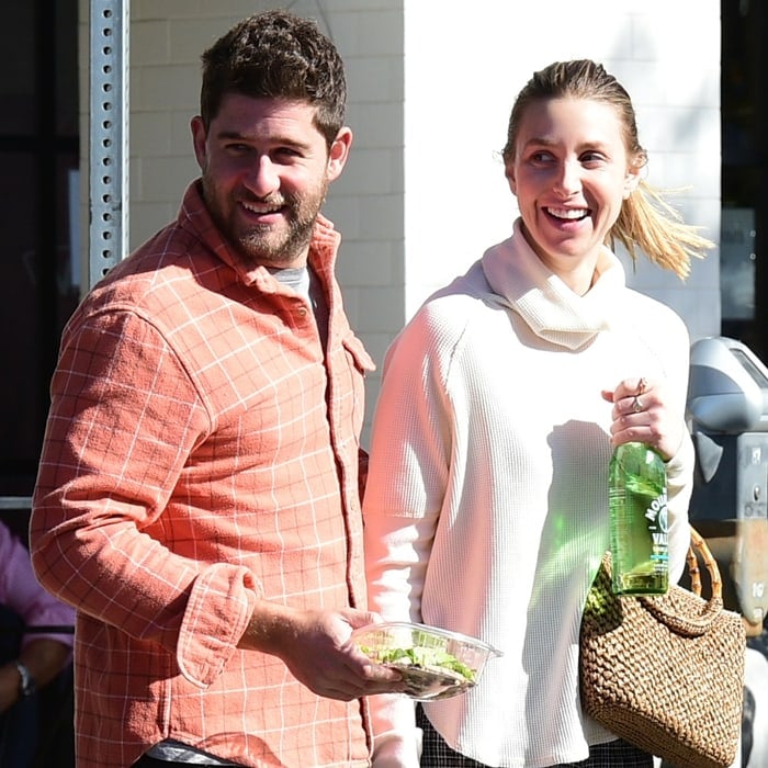 Whitney Port and husband Tim Rosenman are all smiles during a lunch date in Los Angeles