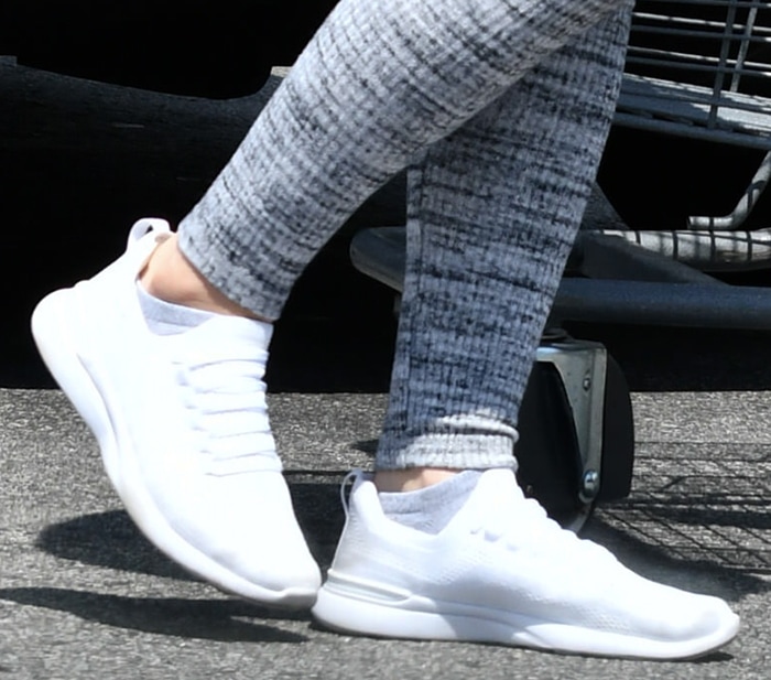 Ariel Winter completes her athleisure look with APL TechLoom Breeze white sneakers