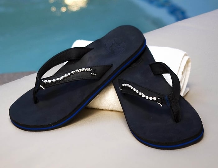 The world's most expensive flip-flops featuring 24 round, full-cut diamonds