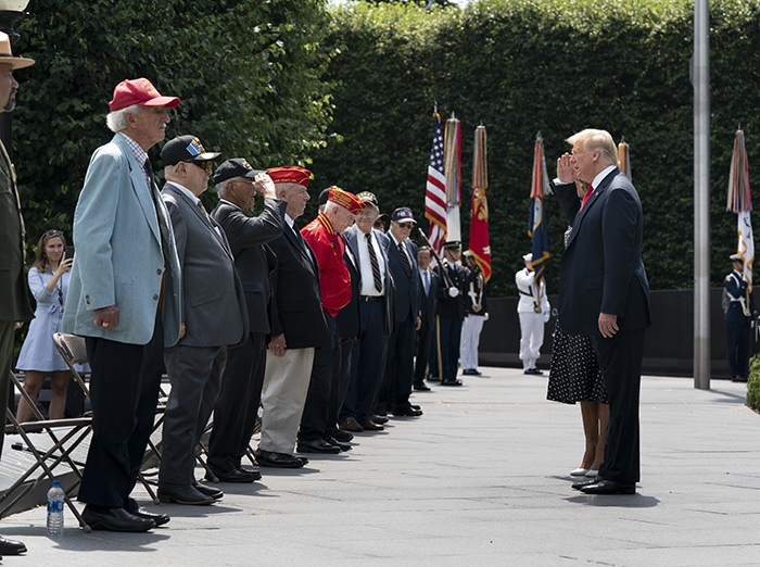 Donald Trump and Melania Trump commemorate the 70th anniversary of the Korean War on June 25, 2020