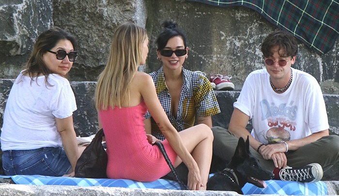 Dua Lipa steps out for a picnic with her friends at Brooklyn Bridge Park in New York City on July 18, 2020