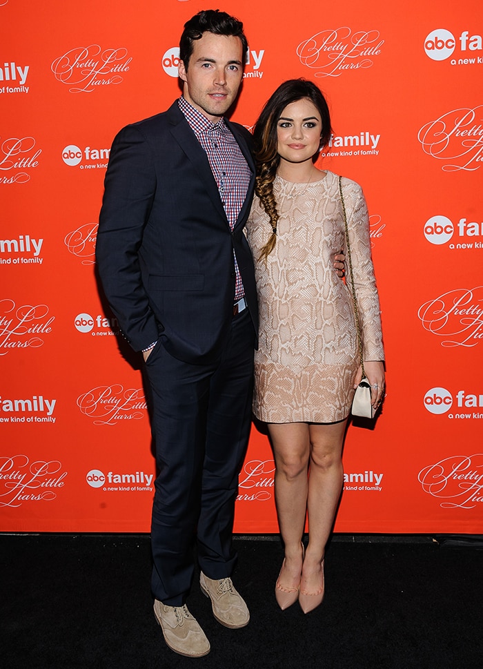 Ian Harding and Lucy Hale at Pretty Little Liars season finale screening in New York City on March 18, 2014