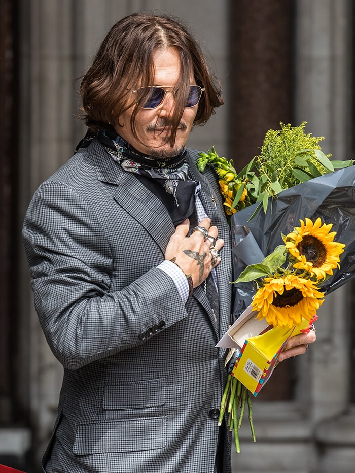 Johnny Depp on the thirteenth day of his libel case against The Sun on July 23, 2020