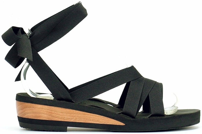 Mohop Low Wedge Slide Ribbon Sandal