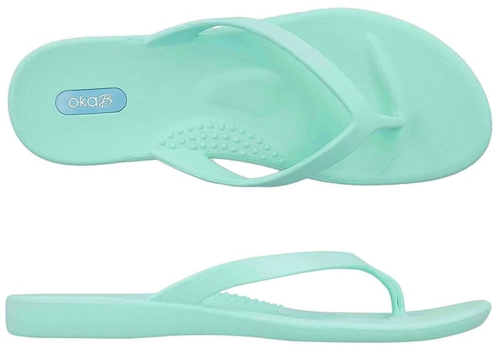 Okabashi Oka-B Millie flip flops offer stylish comfort with durable, eco-friendly materials, ideal for both casual and spa wear