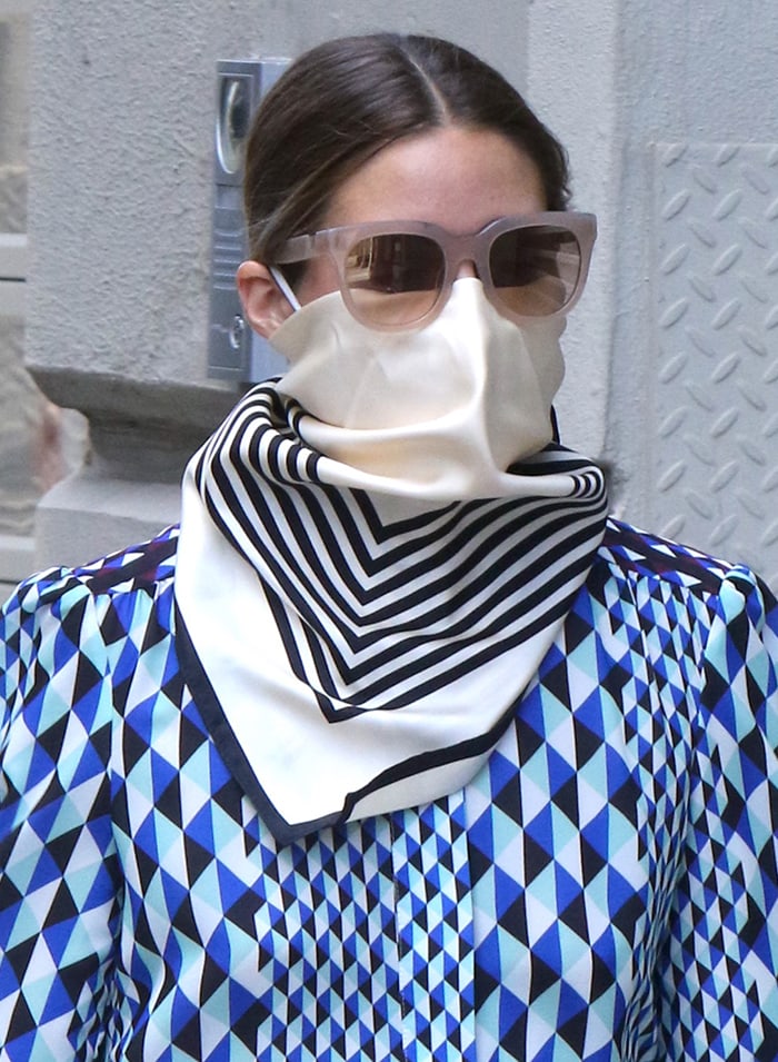 Olivia Palermo wears Westward Leaning sunnies and LeScarf kerchief