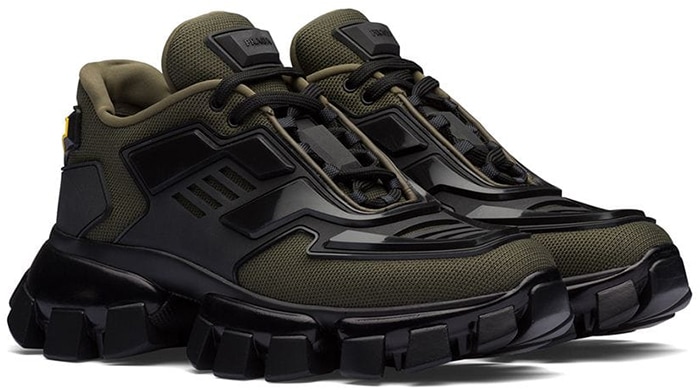 Prada Cloudbust Thunder Sneakers in Military Green/Black