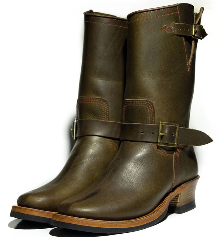 Role Club Dark Olive Steerhide Engineer Boots