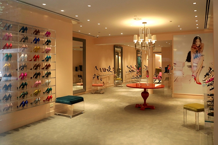 Sarah Jessica Parker Opens New NYC Flagship Shoe Store in Iridescent Strappy Sandals