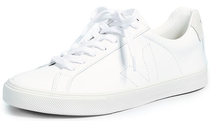 White Veja ‘Esplar’ Leather Low-Top Sneakers