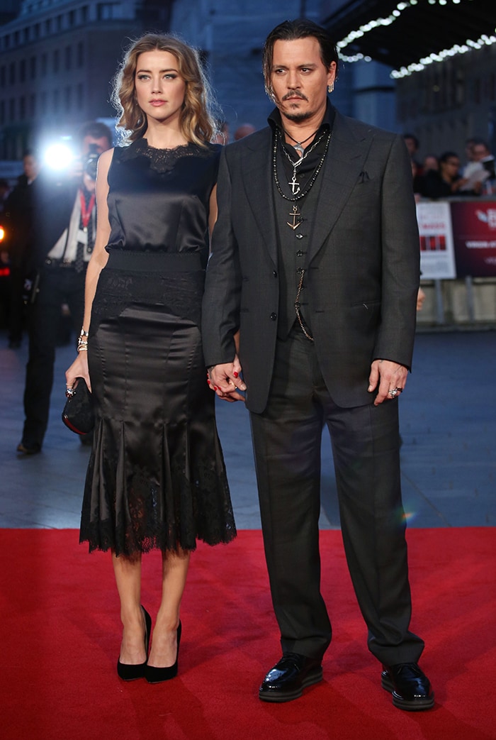 Amber Heard and Johnny Depp, pictured in 2015, give their final statements in the libel trial last week