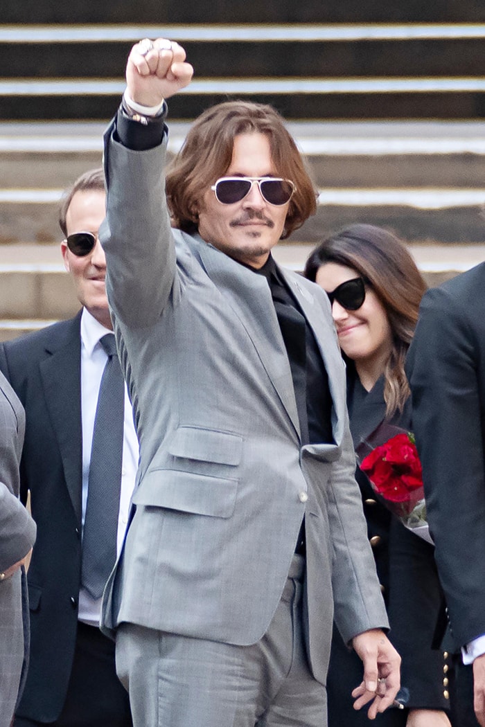 Johnny Depp outside the London High Court on the last day of his libel case against The Sun on July 28, 2020