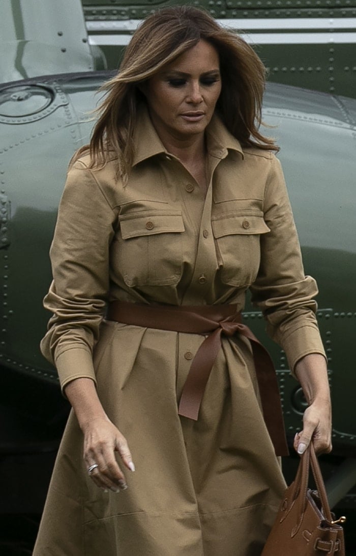 Melania Trump in Stella McCartney shirtdress