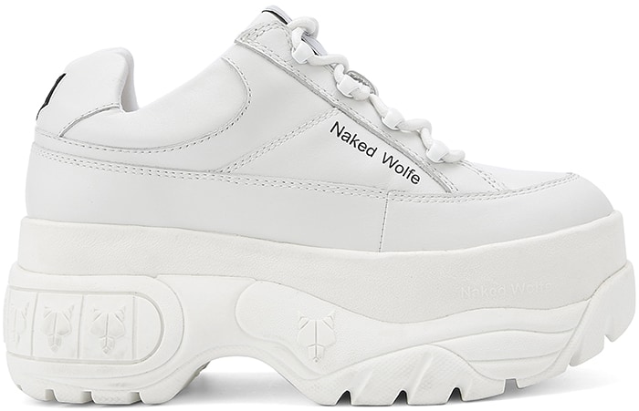 Naked Wolfe Sporty White Leather Chunky Shoes