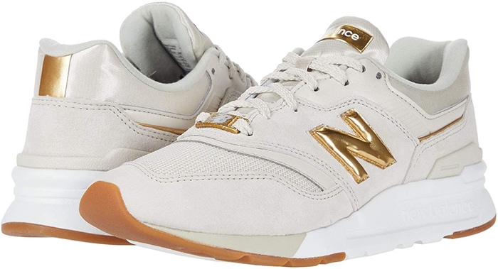 Add a retro sneaker style to your rotation with the moonbeam/gold New Balance Classics 997H shoes