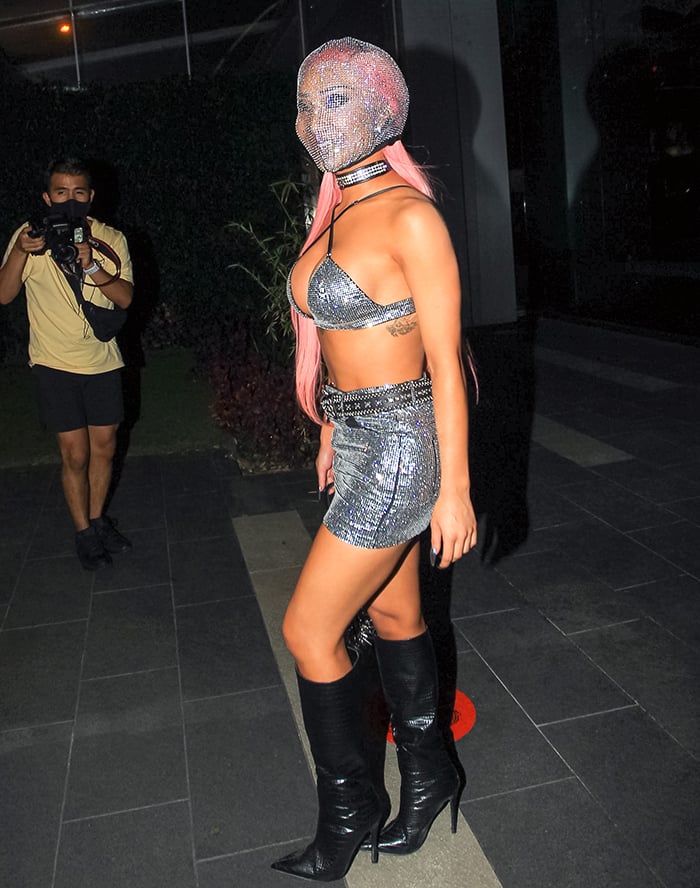 Nikita Dragun shows off plenty of flesh as she heads to Craig's Restaurant in Los Angeles on August 19, 2020