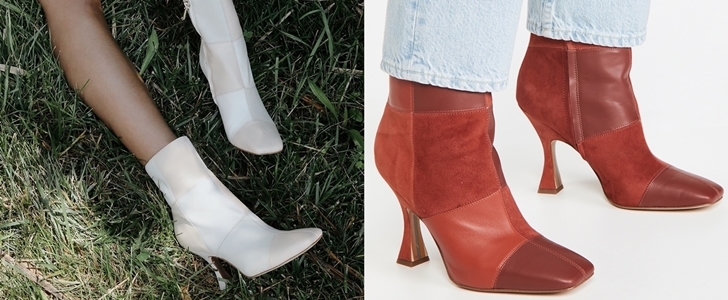 Paprika & Cinnamon Spice and Ivory/Grey/Nude Patchwork Boots