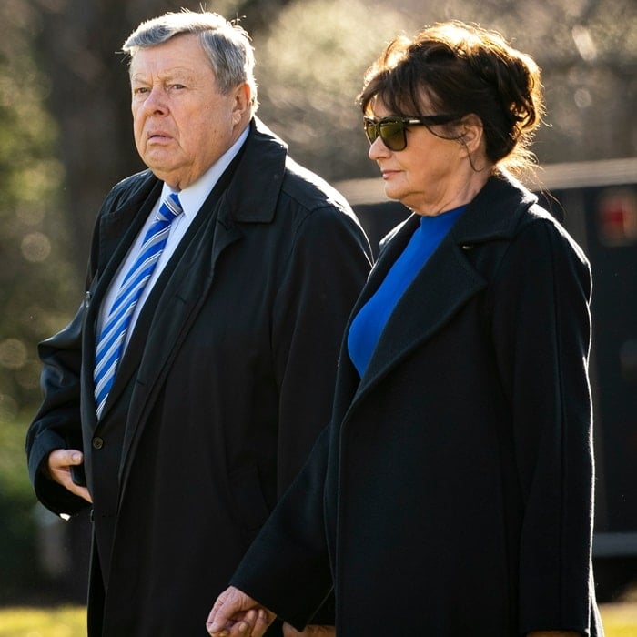 Melania Trump's parents, Viktor Knavs and Amalija Knavs, on the South Lawn of the White House