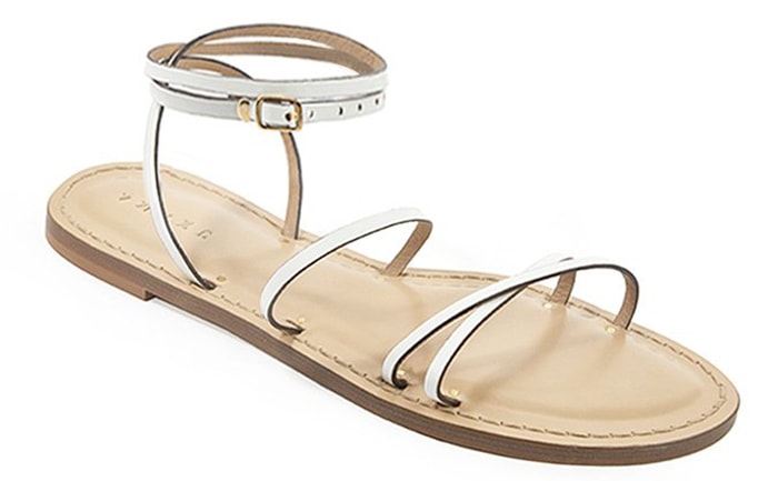 White Amanu Studio Style 12 Flat Sandals