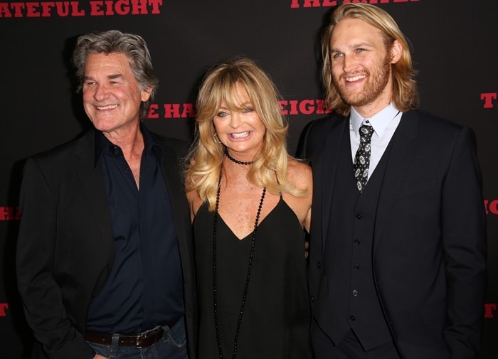 Actors Kurt Russell, Goldie Hawn and Wyatt Russell