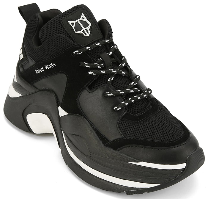 Black Naked Wolfe Track Platform Sneakers