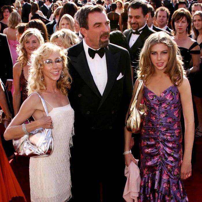 Hannah Margaret Selleck with her dad Tom Selleck and her mom Jillie Mack at the 2004 Emmy Awards