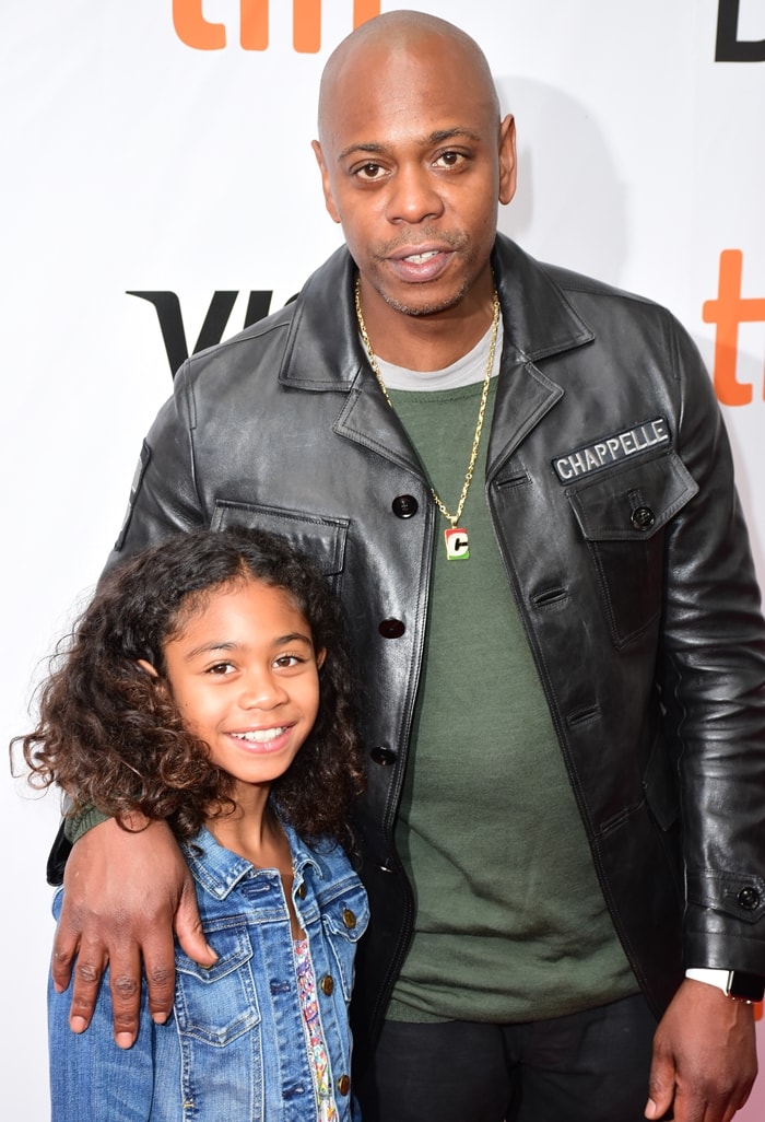 Dave Chappelle and his daughter Sonal attend the "A Star Is Born" premiere during the 2018 Toronto International Film Festival