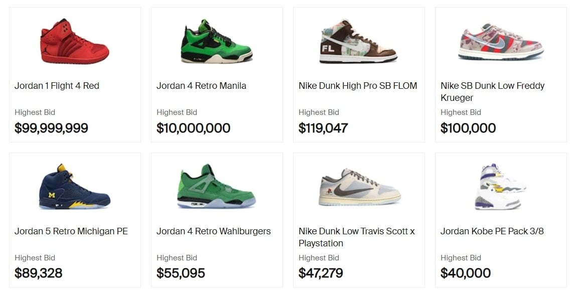 StockX allows you to bid on the rarest and most desired sneakers created