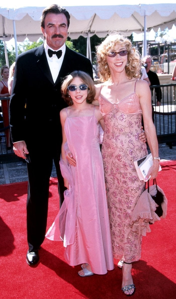 Tom Selleck with his wife Jillie Mack and his daughter Hannah Margaret Selleck at the 2000 Emmy Awards