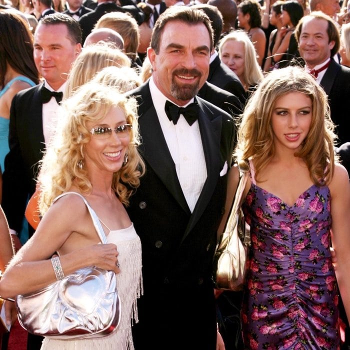 Tom Selleck with his wife Jillie Mack and his daughter Hannah Margaret Selleck at the 2004 Emmy Awards