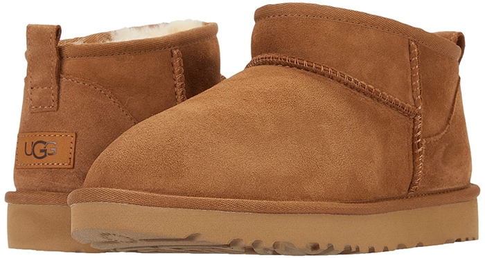 An ultra-short shaft adds a twist to this abbreviated version of a classic UGG boot