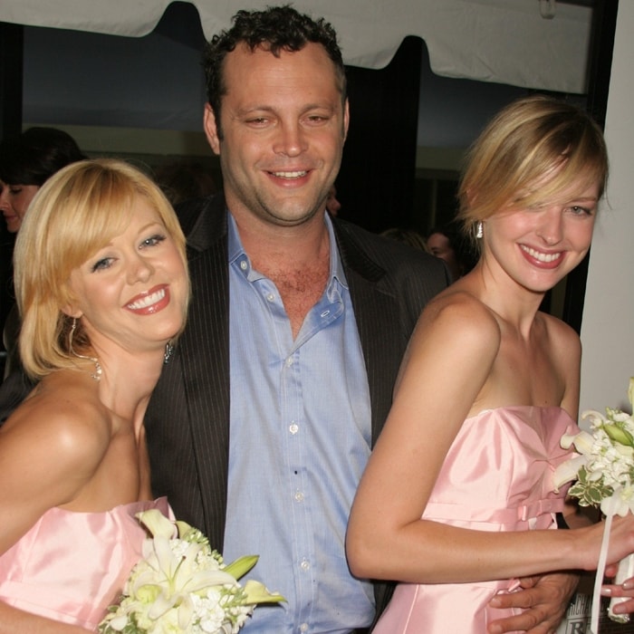 Actor Vince Vaughn poses on the red carpet bridesmaids