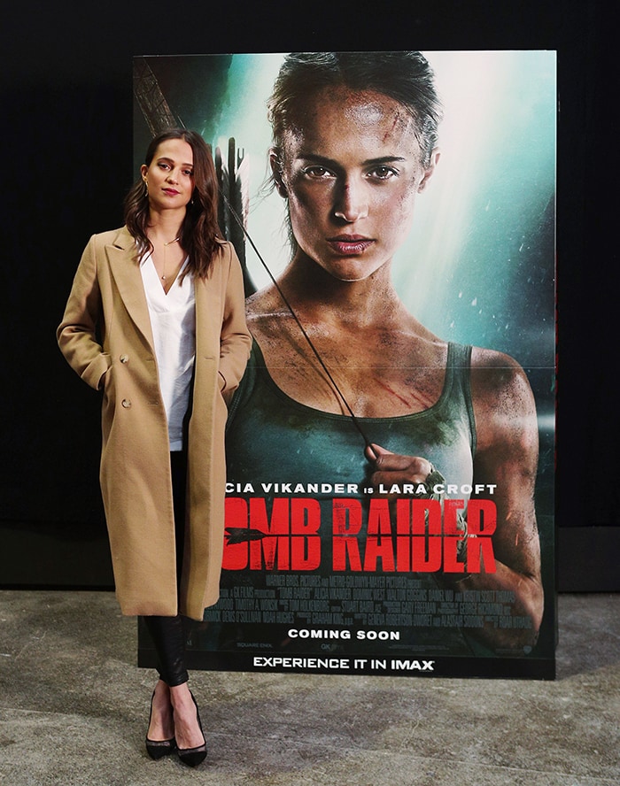 Alicia Vikander as Lara Croft in the Tomb Raider movie reboot released in March 2018