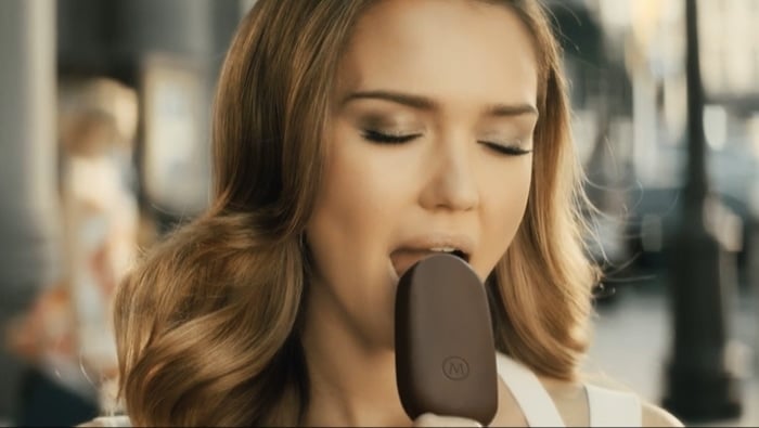 Jessica Alba in a campaign for Magnum ice cream