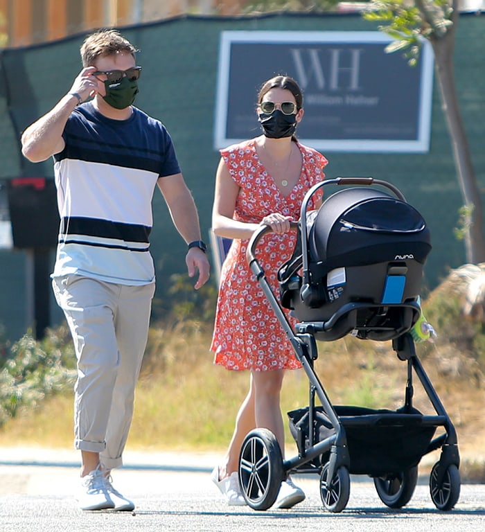 Zandy Reich and Lea Michele bring baby Ever Leo out in Los Angeles on October 13, 2020