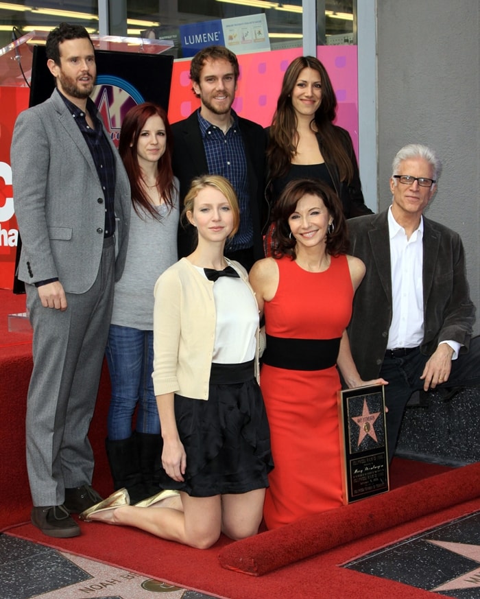 Actress Mary Steenburgen, husband actor Ted Danson, and family attend The Hollywood Walk of Fame ceremony honoring actress Mary Steenburgen
