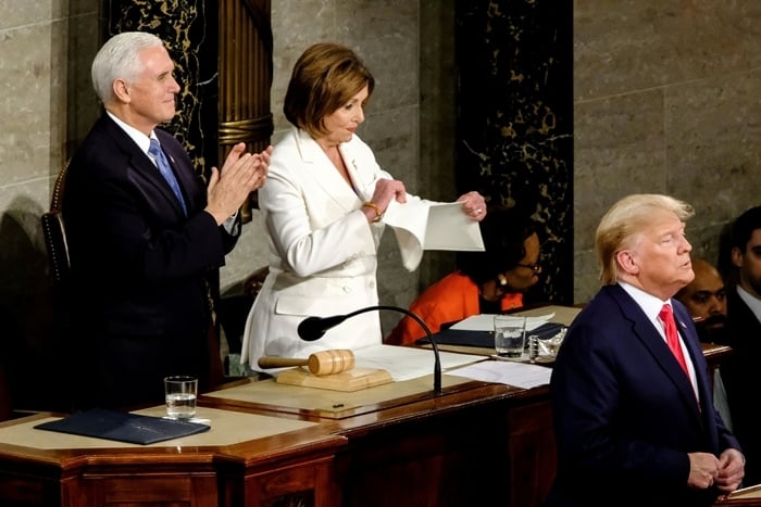 House Speaker Nancy Pelosi tore a copy of President Donald Trump's State of the Union speech