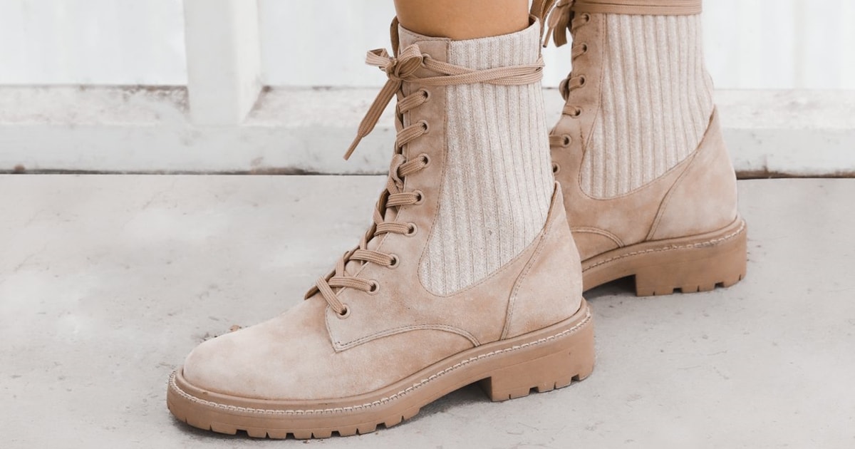 combat boots ivory
