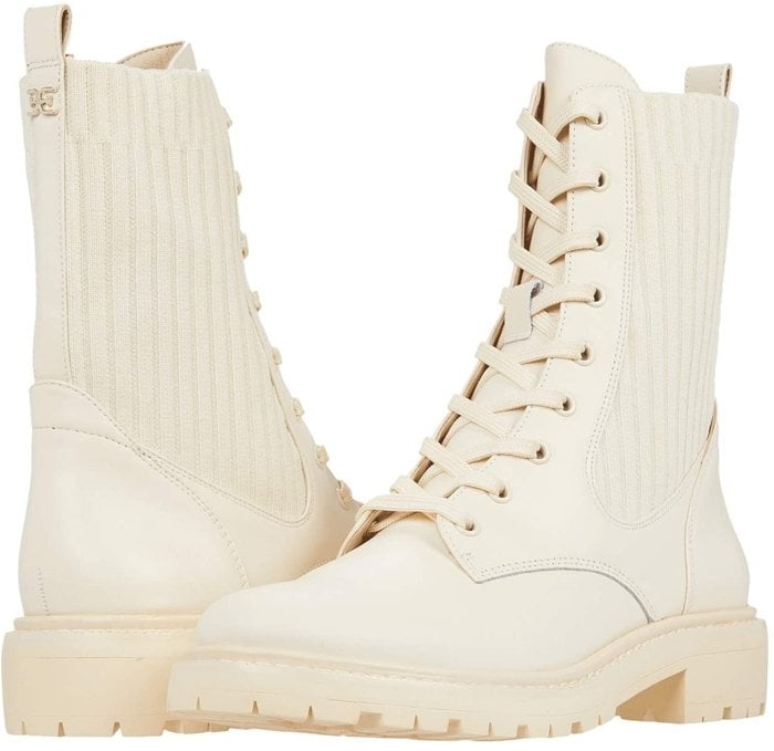 Sam Edelman Creates Comfy Combat Boots in Ivory, Black and Sesame