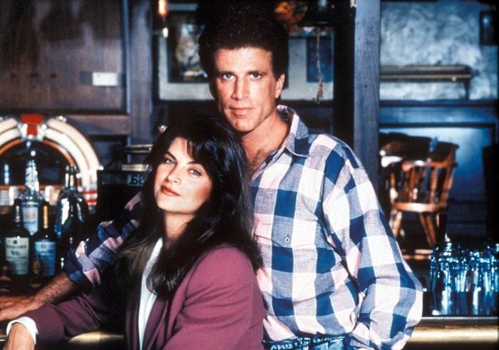 Kirstie Alley (as Rebecca Howe) and Ted Danson (as Sam Malone) on Cheers, an American sitcom television series that ran on NBC from September 30, 1982, to May 20, 1993