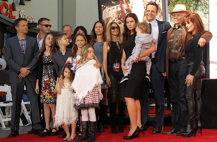 Vince Vaughn and his lovely family arrive for his Handprint and Footprint Ceremony